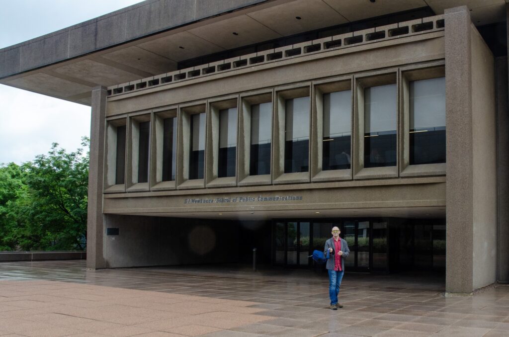 CJ in front of Newhouse I